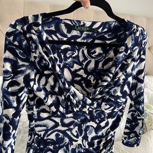 Ralph Lauren Navy and White Floral Dress